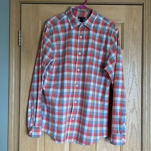 Gap Men’s Orange and Gray Checked Dress Shirt
